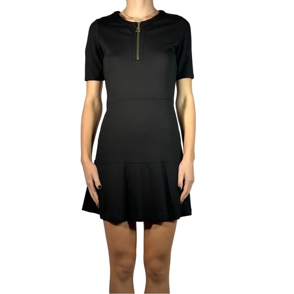 Juicy Couture Women’s Black Dress with Gold Zipper, Size Small, classic, evening